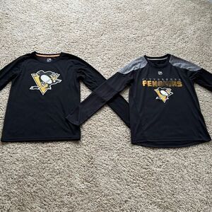 🐧 2 Boys Size Medium (10/12) Pittsburgh Penguins Shirts 🐧